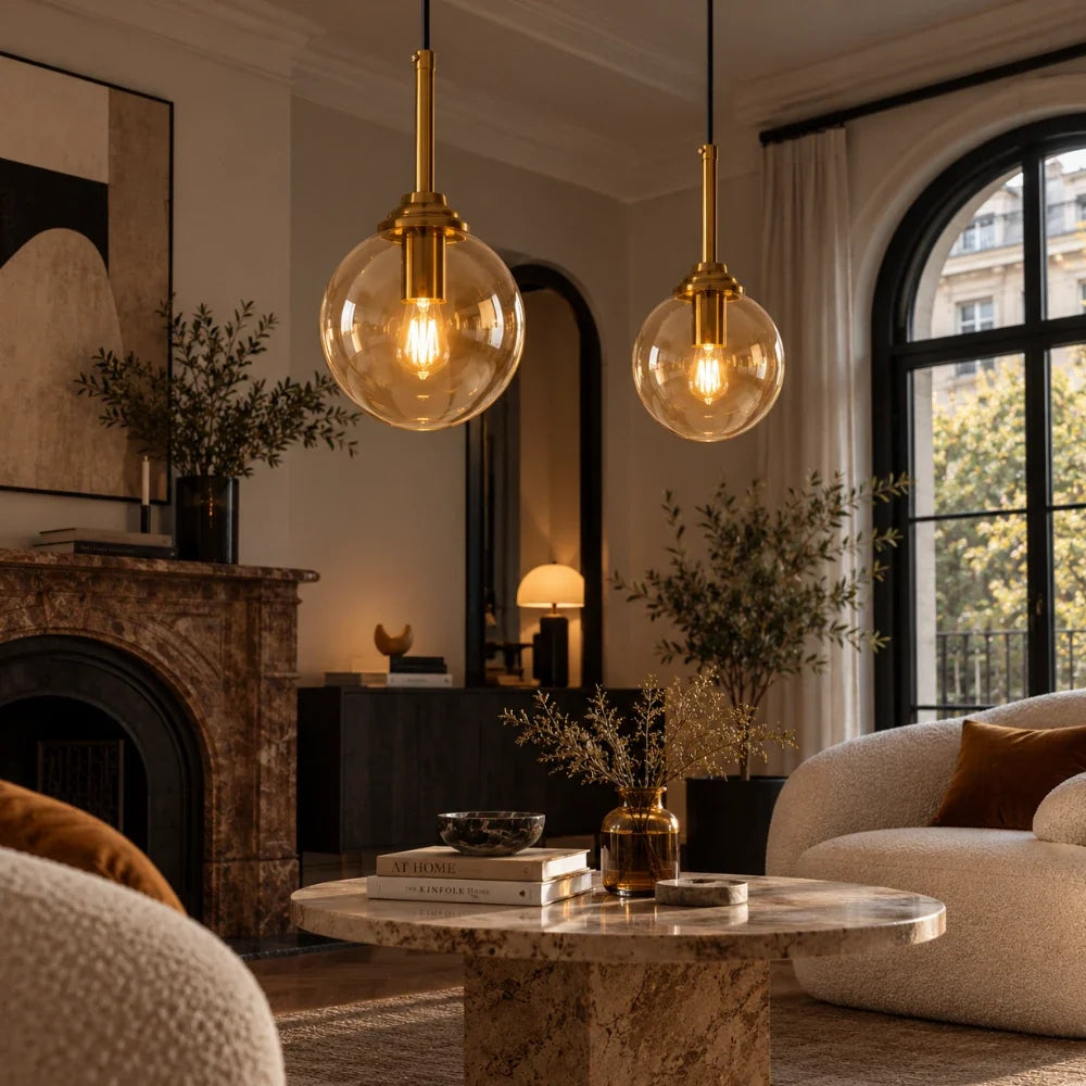 Warm glow through the glass globe