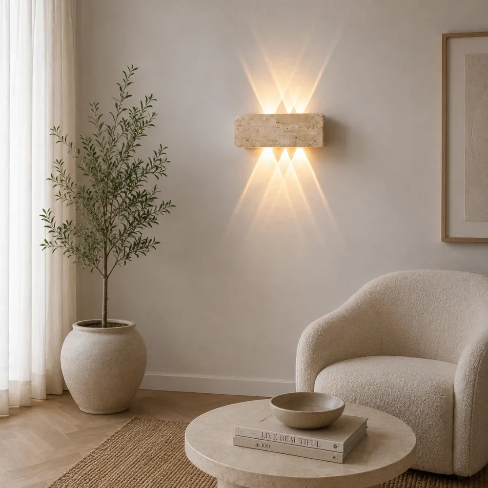 Designed in travertine