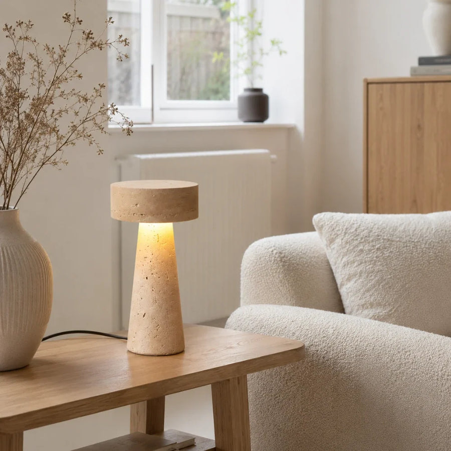 Neri Travertine Table Lamp