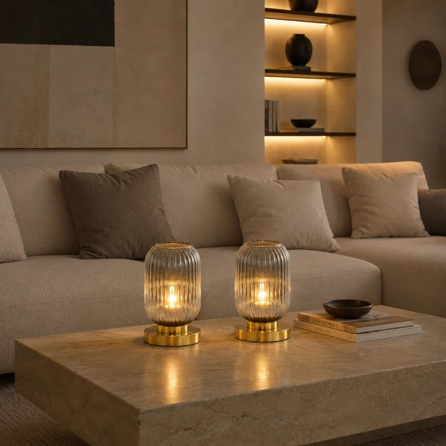 Yrsa Glass & Brass Table Lamp