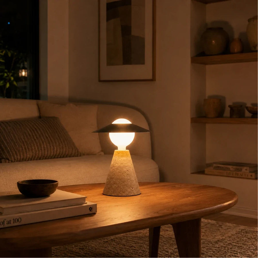Aili Travertine Table Lamp