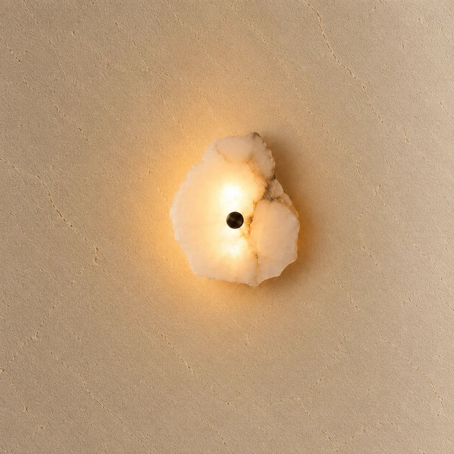 Solvi Alabaster & Brass Wall Light