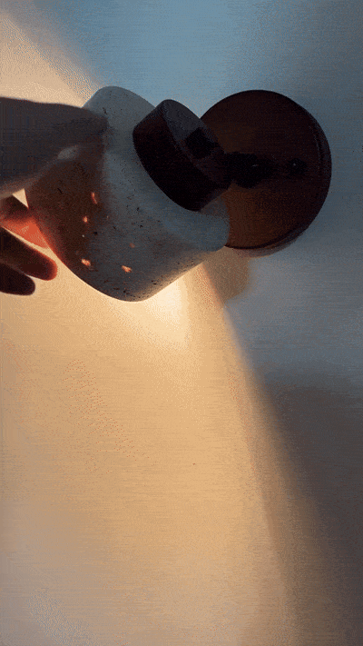 Kiven Travertine & Wood Wall Light
