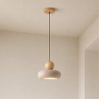 Alva Travertine & Wood Pendant Light