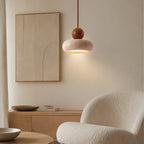 Alva Travertine & Wood Pendant Light
