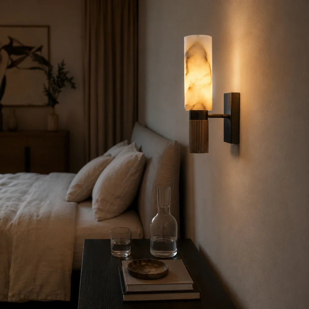 Designed in alabaster and brass