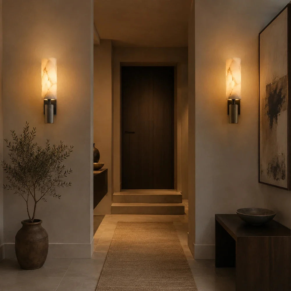Isen Alabaster & Brass Wall Light