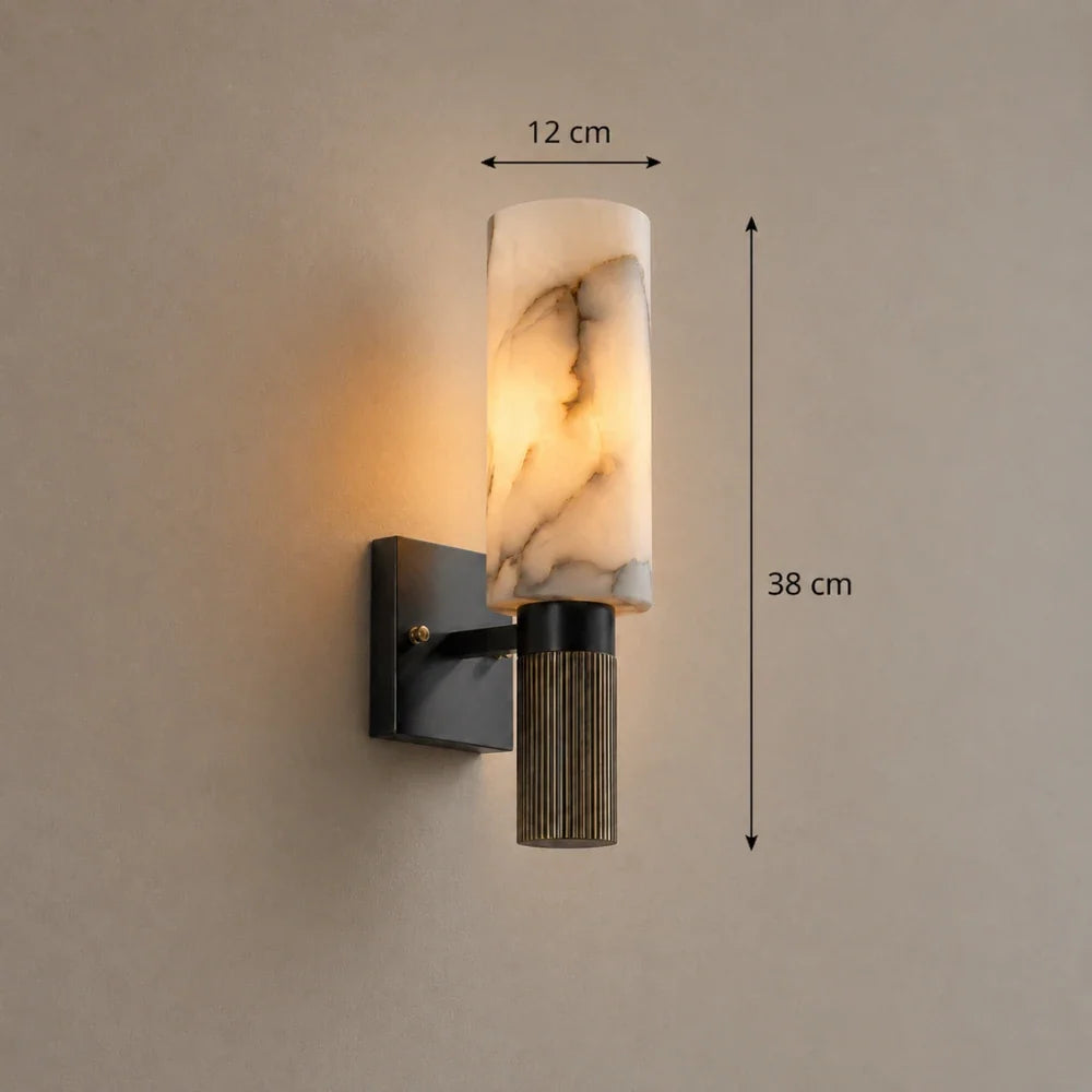 Isen Alabaster & Brass Wall Light