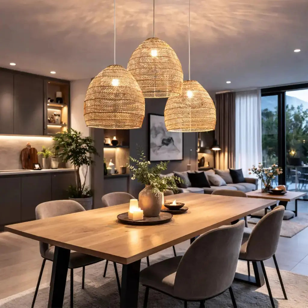 Dome Bamboo Pendant Light