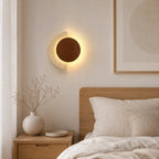 Halla LED Travertine & Wood Wall Light