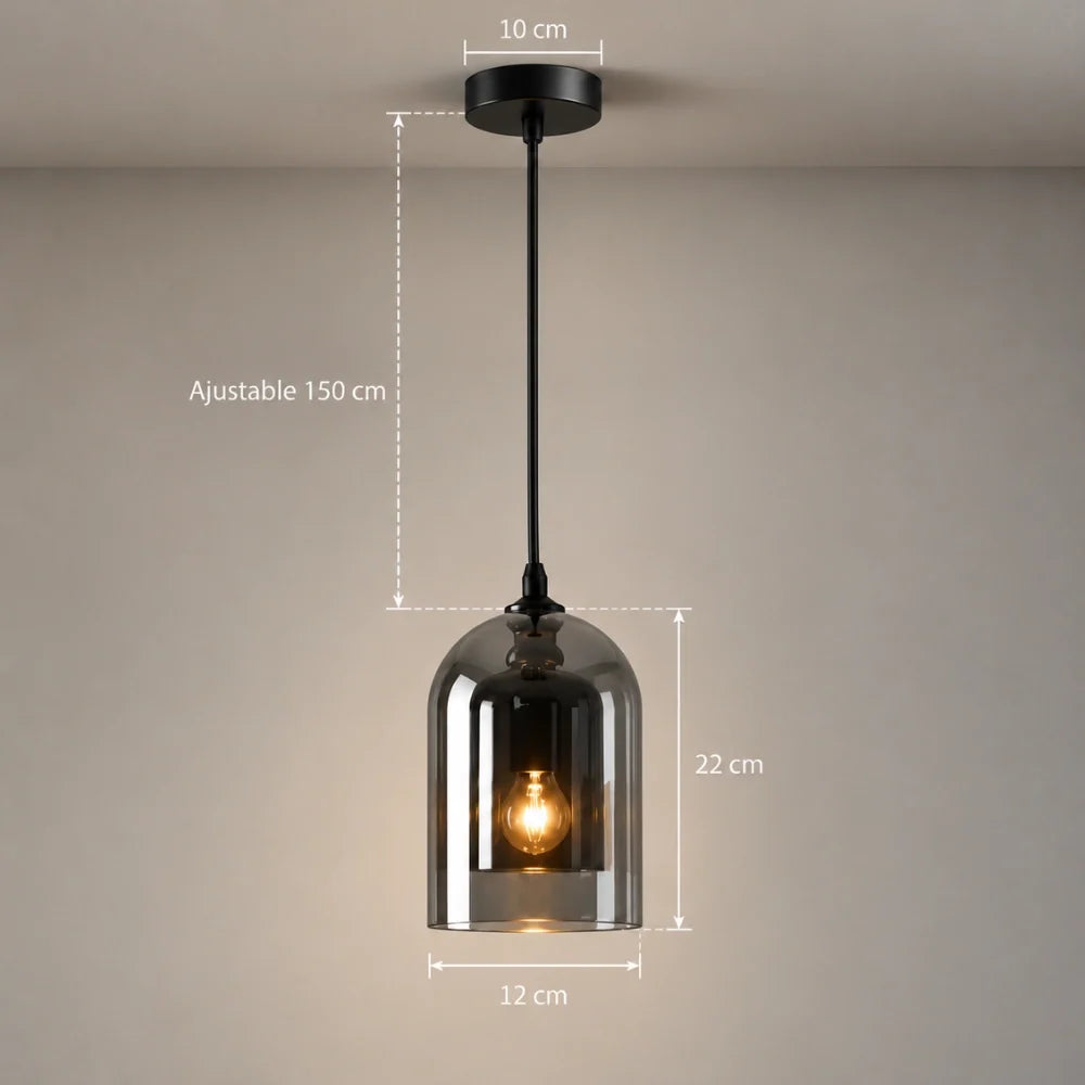 Ilma Smoked Glass Pendant Light