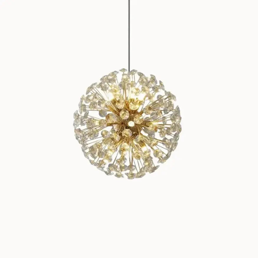 Signe Gold Metal & Crystal Pendant Light