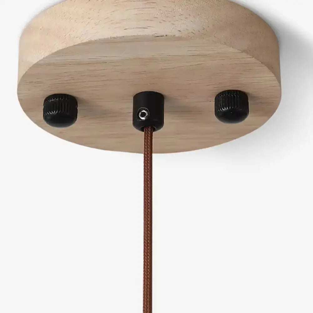 Lyng Scandinavian Travertine & Wood Pendant Light