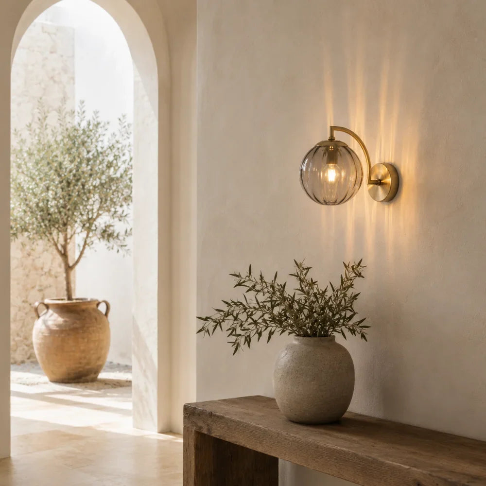 Sélune Gold Glass & Metal Wall Light