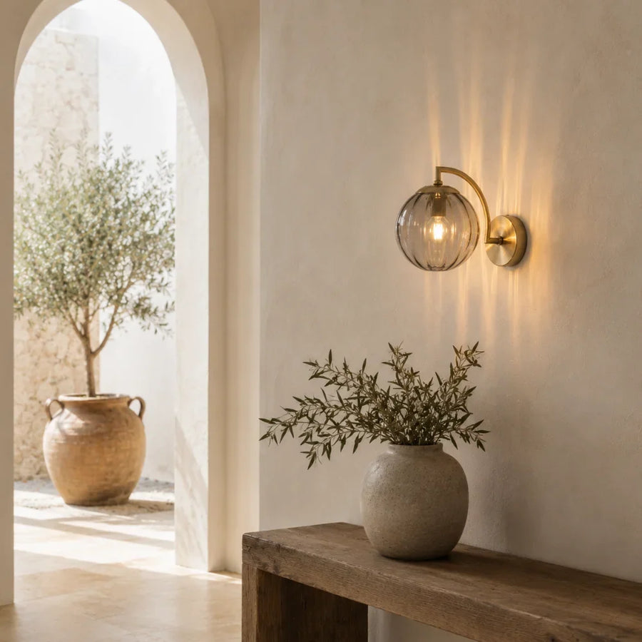 Sélune Gold Glass & Metal Wall Light