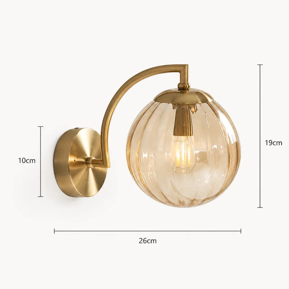 Sélune Gold Glass & Metal Wall Light