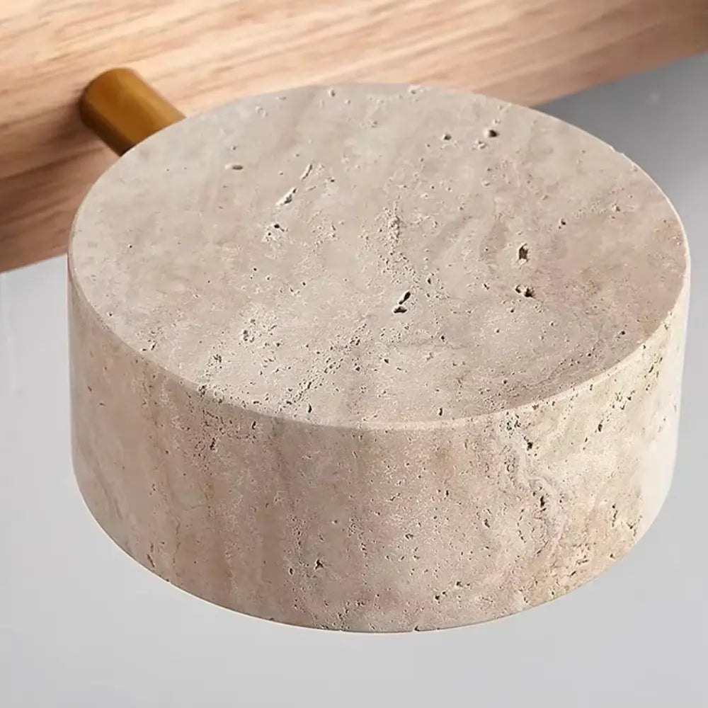 Triva Travertine & Wood Wall Light