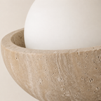Vare Travertine & Wood Ceiling Light