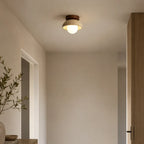 Vare Travertine & Wood Ceiling Light