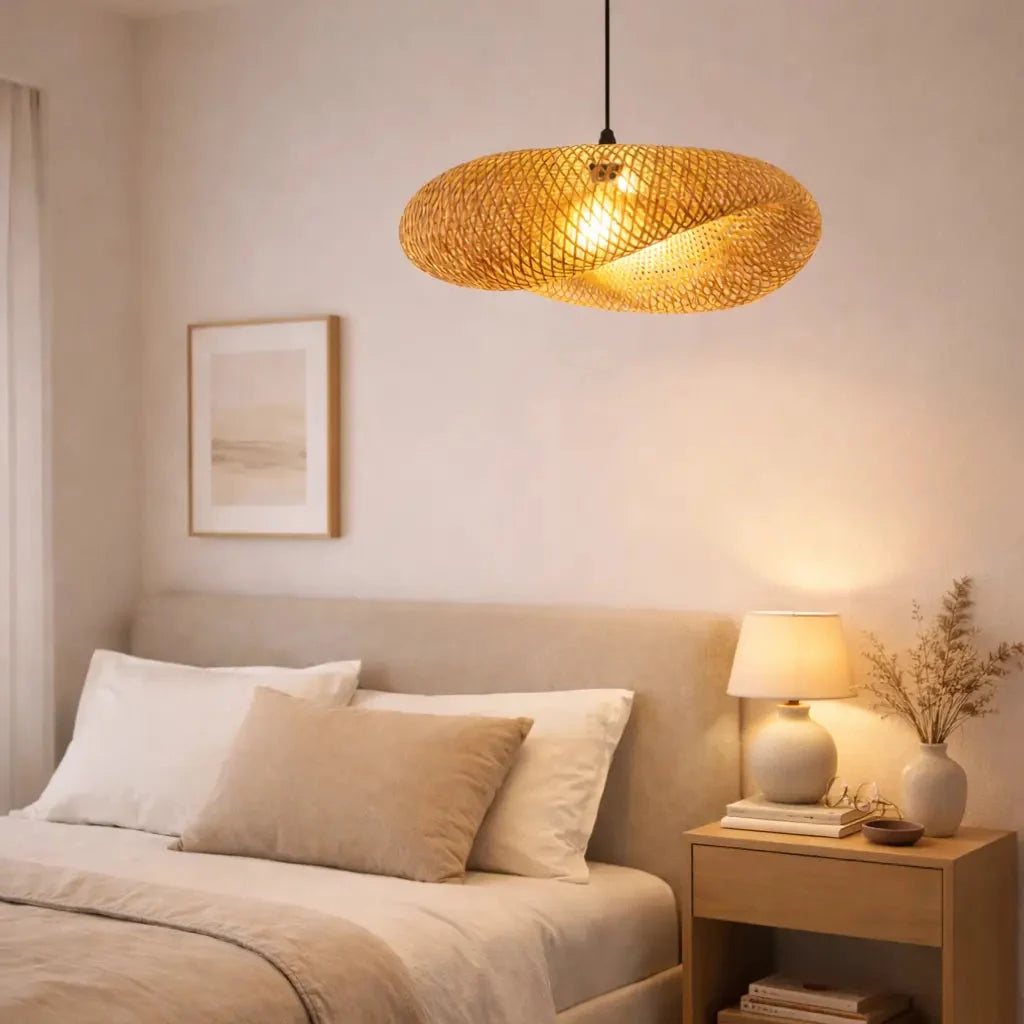 Warm patterned light through the weave