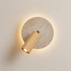 Aksel Travertine & Wood Wall Light