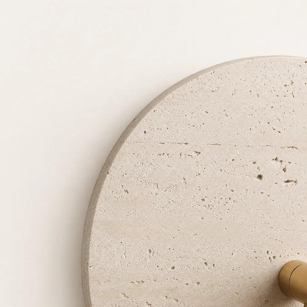 Aksel Travertine & Wood Wall Light