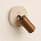 Aksel Travertine & Wood Wall Light