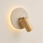 Aksel Travertine & Wood Wall Light