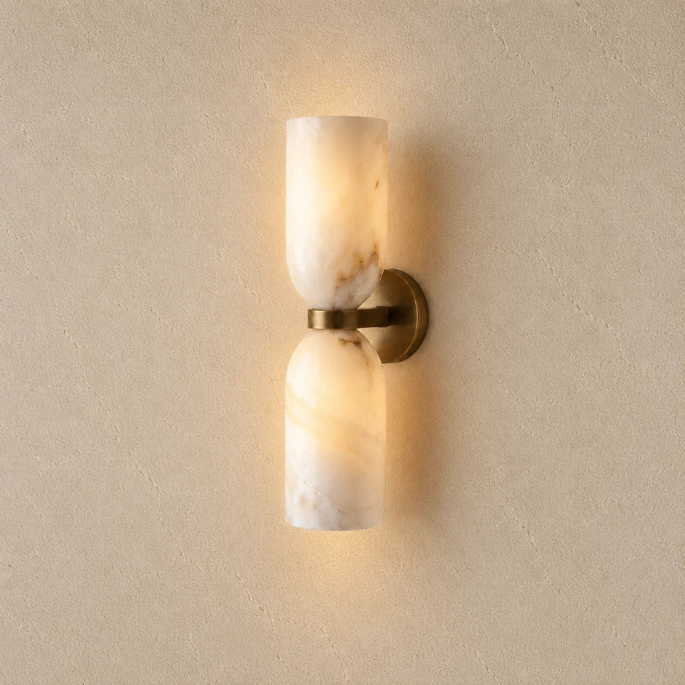 Aléa Alabaster & Brass Wall Light