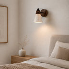Anja Travertine & Wood Wall Light