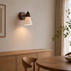 Anja Travertine & Wood Wall Light