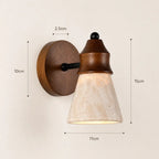 Anja Travertine & Wood Wall Light