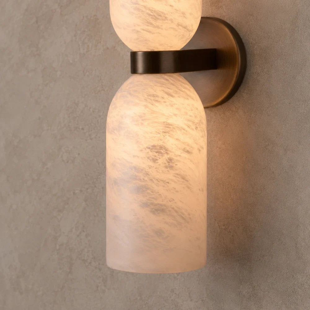 Aléa Alabaster & Brass Wall Light