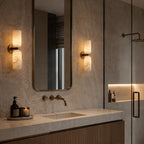 Aléa Alabaster & Brass Wall Light