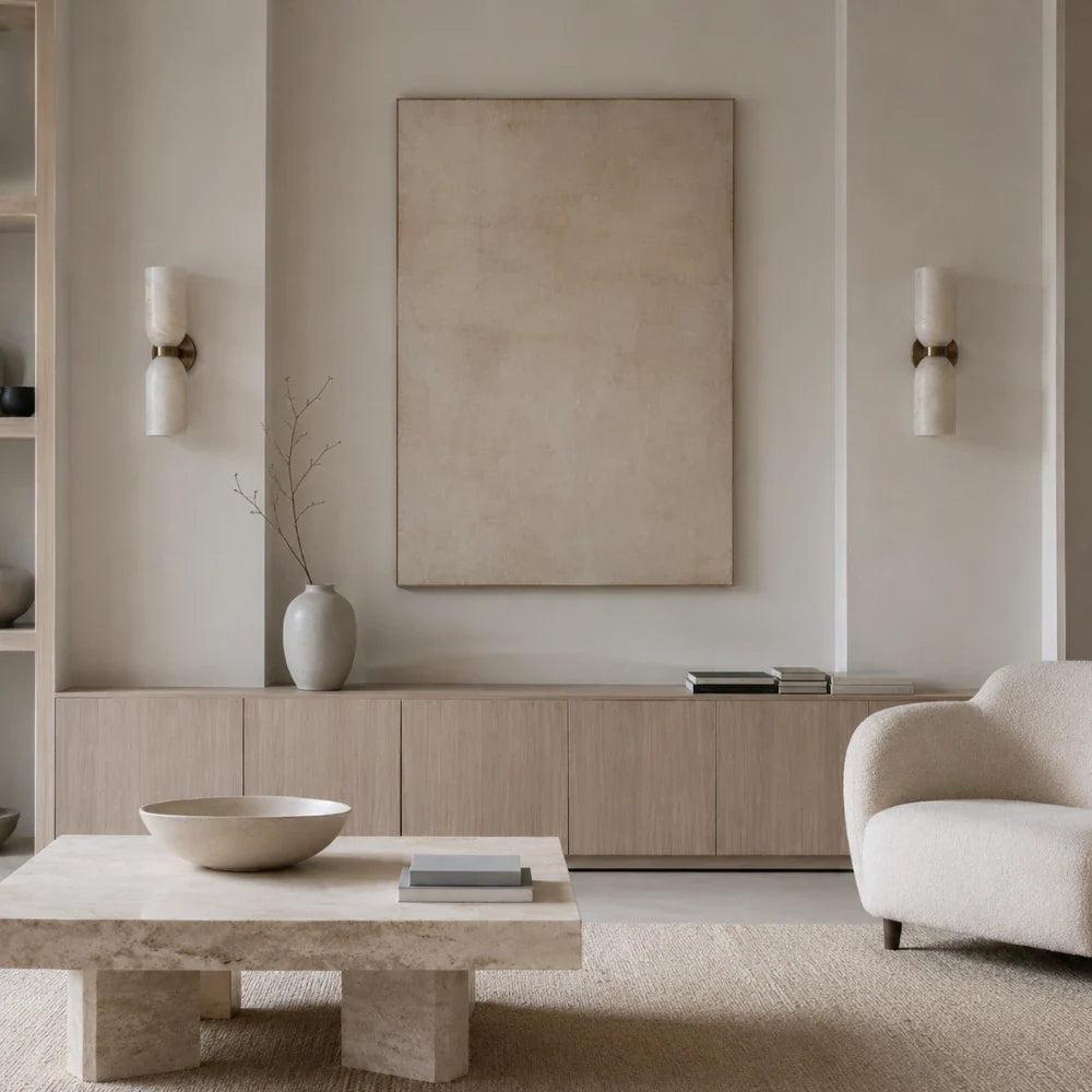Designed in alabaster and brass