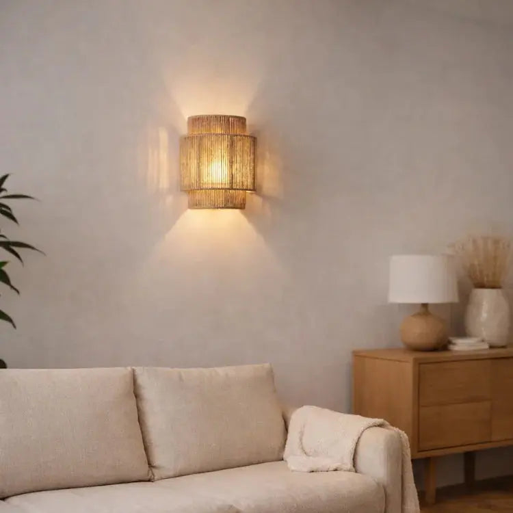 Ylva Rattan & Hemp Wall Light
