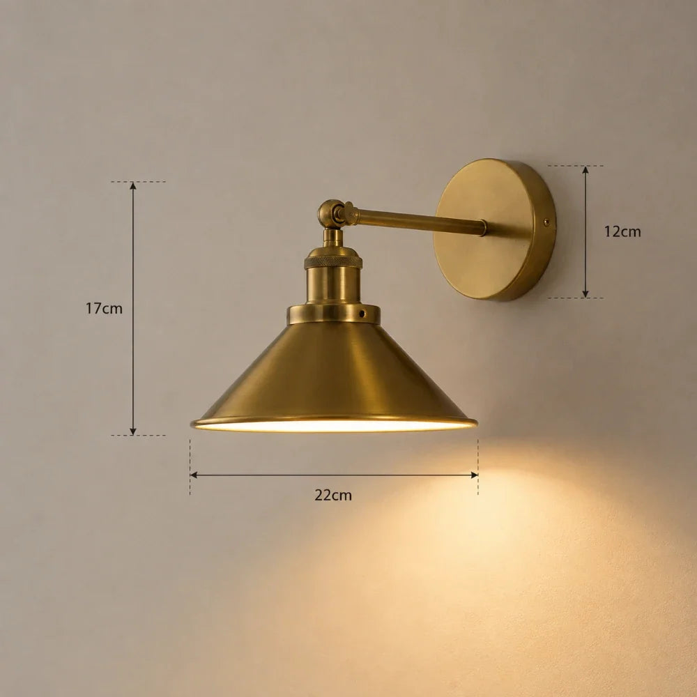 Viggo Vintage Brass Wall Light