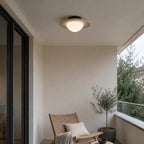 Bryne Travertine & Wood Ceiling Light