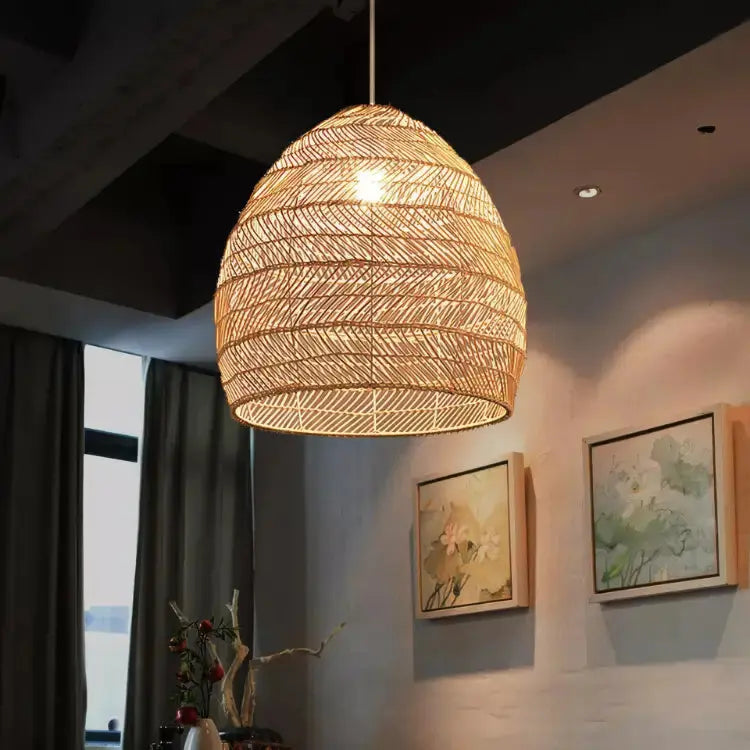 Dome Bamboo Pendant Light