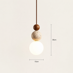 Eiken Travertine & Wood Pendant Light