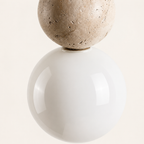 Eiken Travertine & Wood Pendant Light