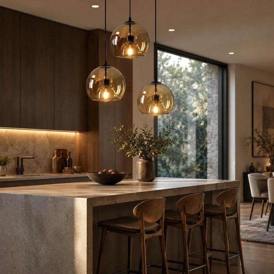 Elina Smoked Glass Pendant Light