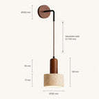 Elvik Travertine & Wood Wall Light
