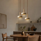 Elys Scandinavian Travertine & Wood Pendant Light