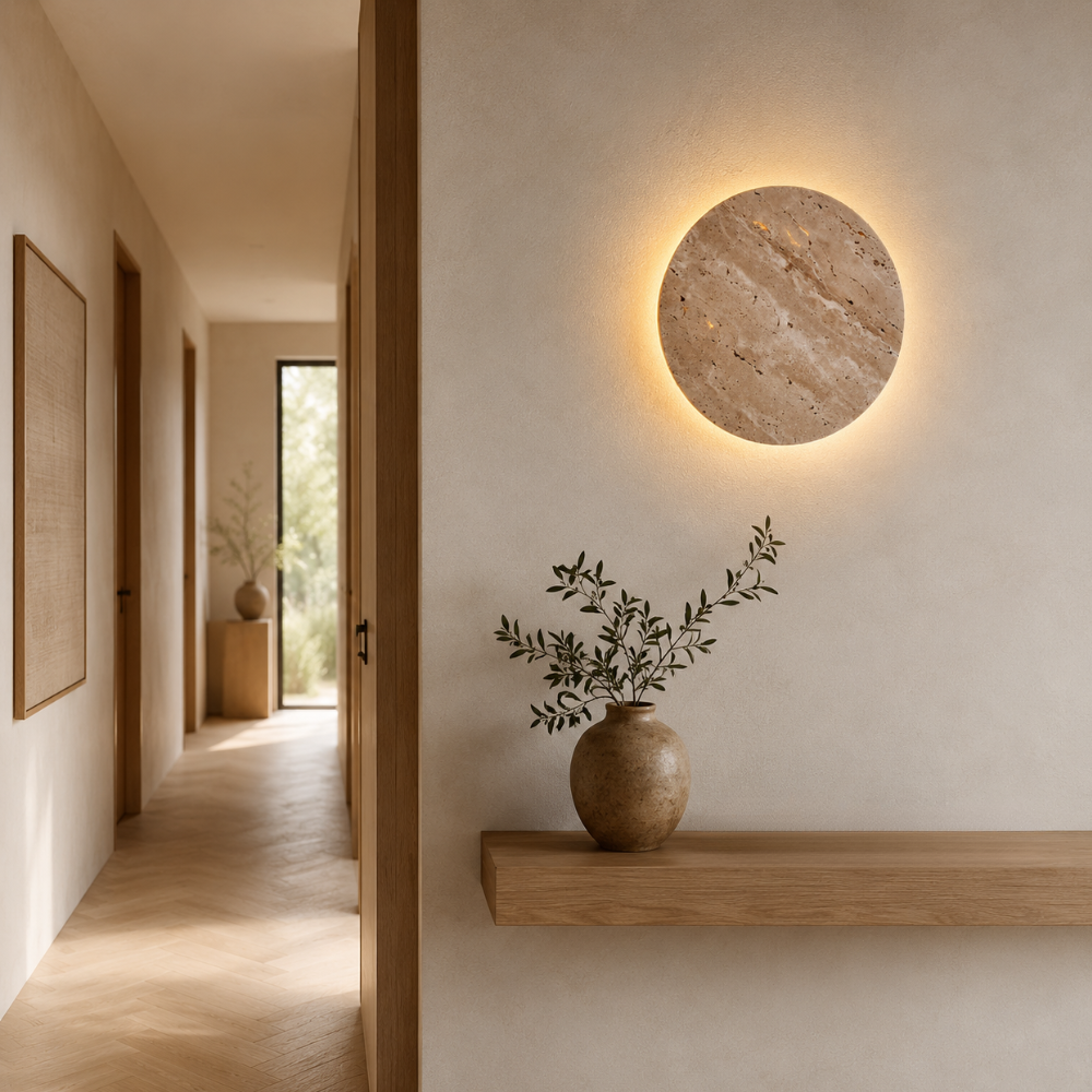 Fosenavåg LED Travertine Wall Light