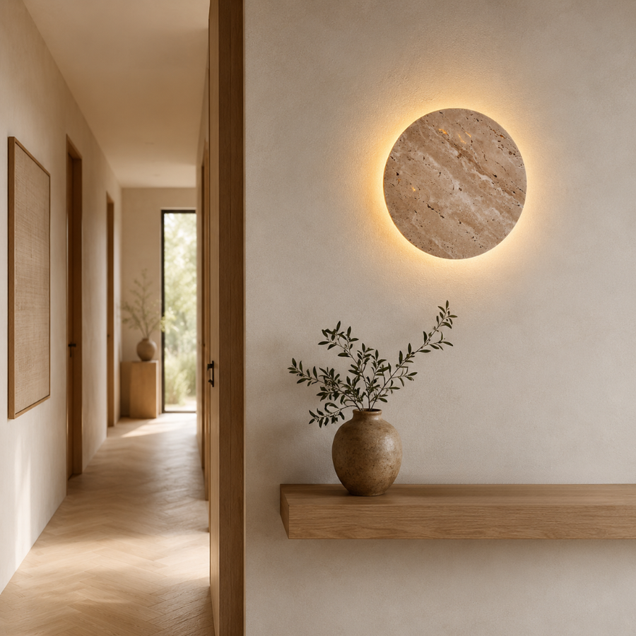 Fosenavåg LED Travertine Wall Light