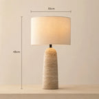 Freja Travertine & Fabric Table Lamp