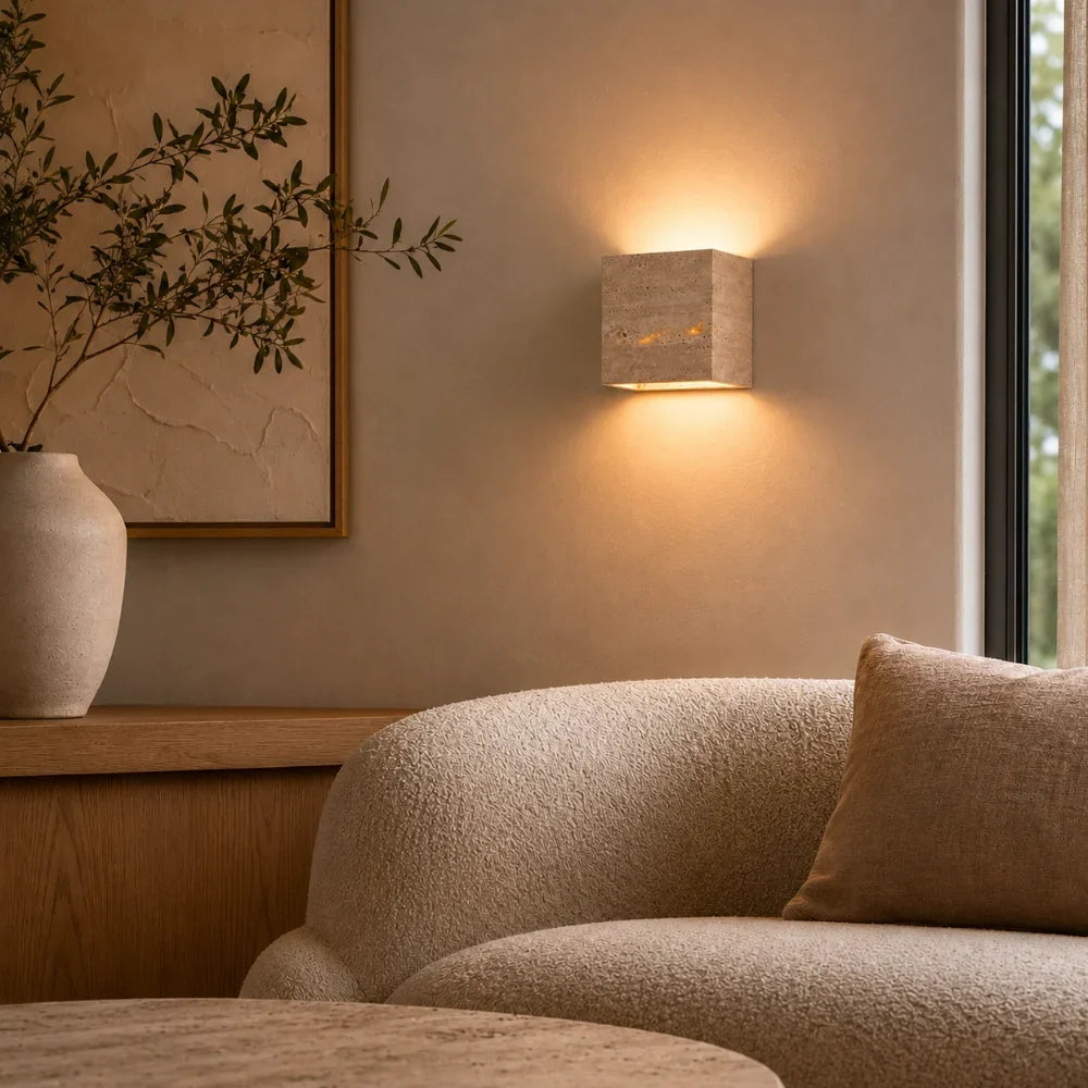 Horten Travertine Wall Light