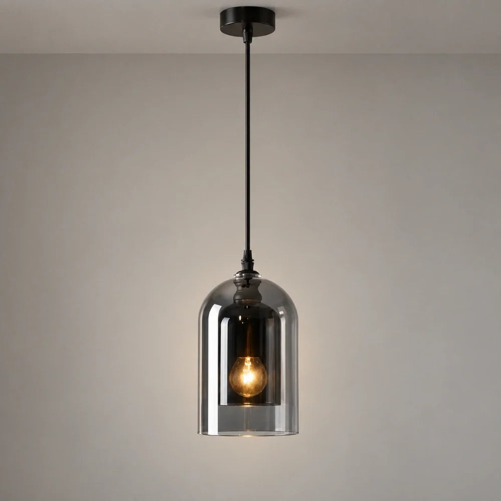 Ilma Smoked Glass Pendant Light