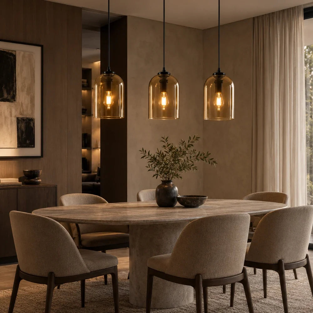 Ilma Smoked Glass Pendant Light